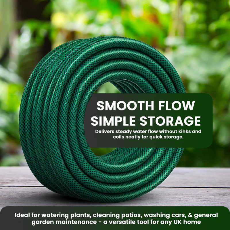 Mantraraj 15m (50ft) Heavy-duty Pvc Reinforced Garden Hose Pipe Set With Spray Nozzles Fittings, 15M