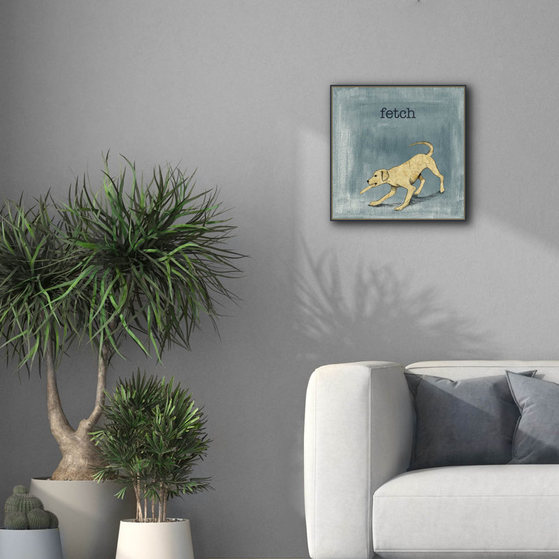«Fetch» par Alicia Ludwig, art mural sur toile, H 18 po x l 18 po