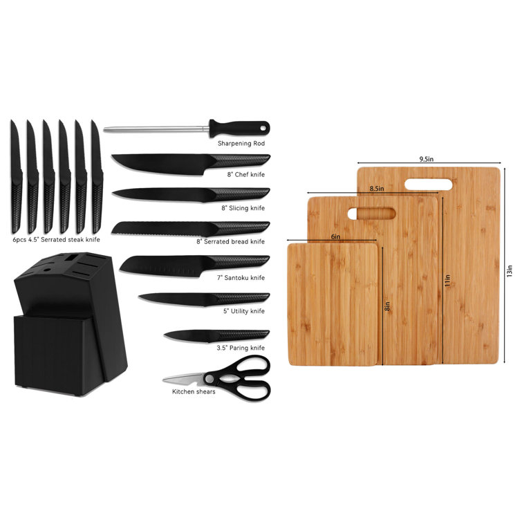 Smith's 15 Piece Stainless Steel Knife Block Set