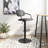 Upholstered Adjustable Height Counter Stool with Metal Frame-364755168-364755182