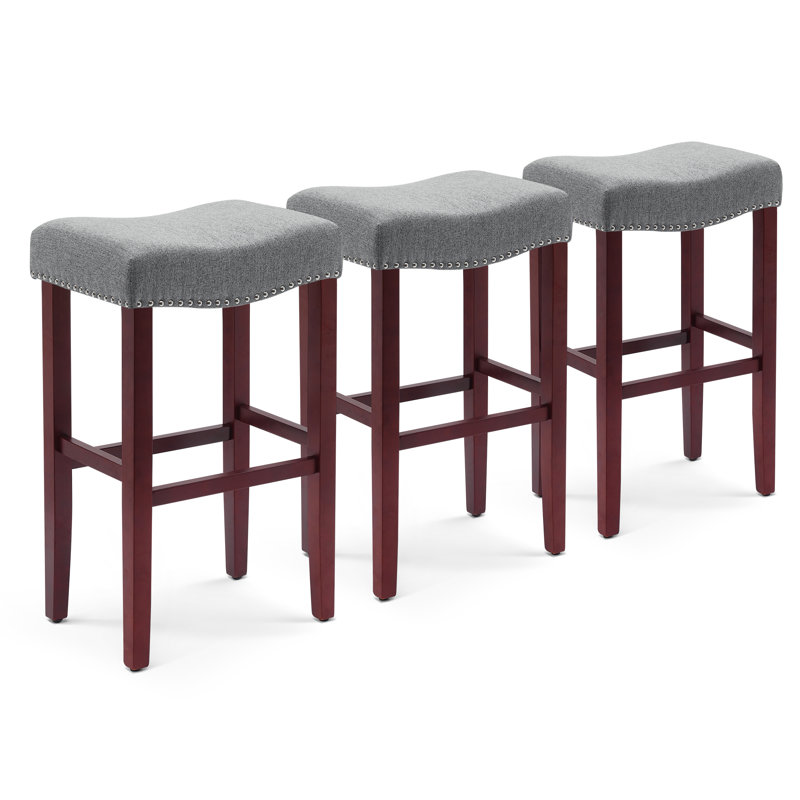 Tabouret Jameson, Tabouret de bar (siège d'une hauteur de 29 po), Gris et rouge