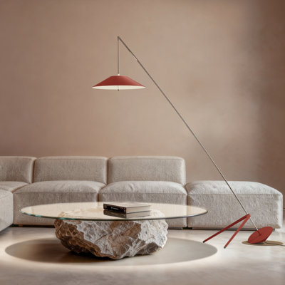 Angler's Ripple 77.8" Modern Adjustable LED Floor Lamp, Fishing Rod Inspired with Dual-Layer Optics, 304 Stainless Steel, Touch & Remote Control, Angle & Height Adjustable