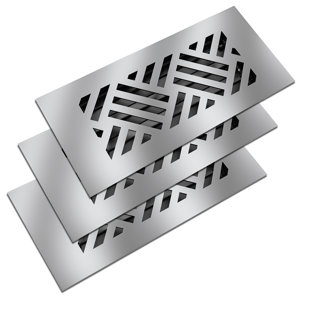 Couvercle de conduit de plancher en acier à profil bas Reggio registre 4 x 10 (paquet de 3) - modèle diagonal - avec persienne