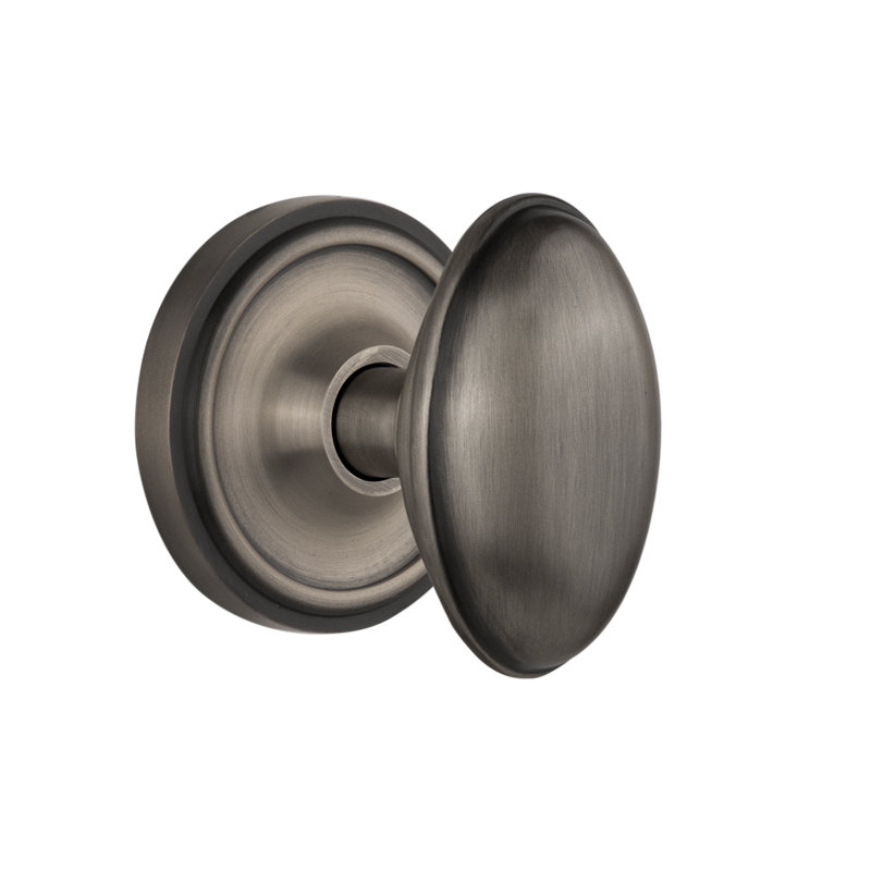 Classic Rosette with Homestead Door Knob, Antique Pewter, 2-3/4”