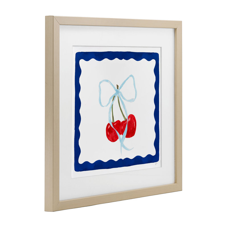 Impression encadrée sous verre Summer Cherled Cherries, par Lucille Price, H 16 po x l 16 po, Cadre de récolte en pin