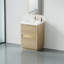 Armoire de salle de bain 24 po - Finition en chêne naturel et design utilisateur avec lavabo autoportant