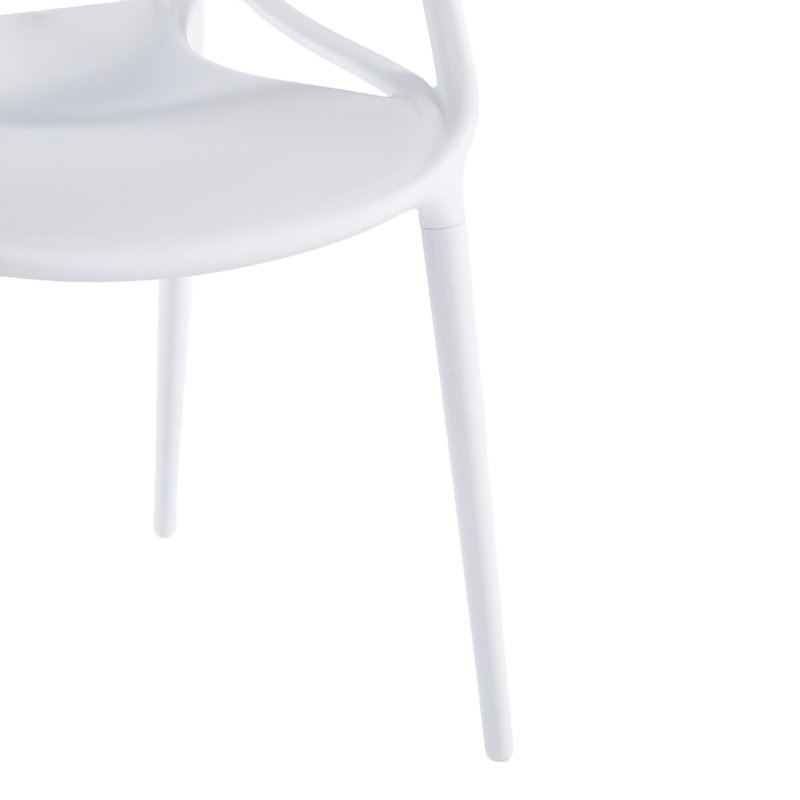 Chaise en plastique 4 pièces blanc, Blanc