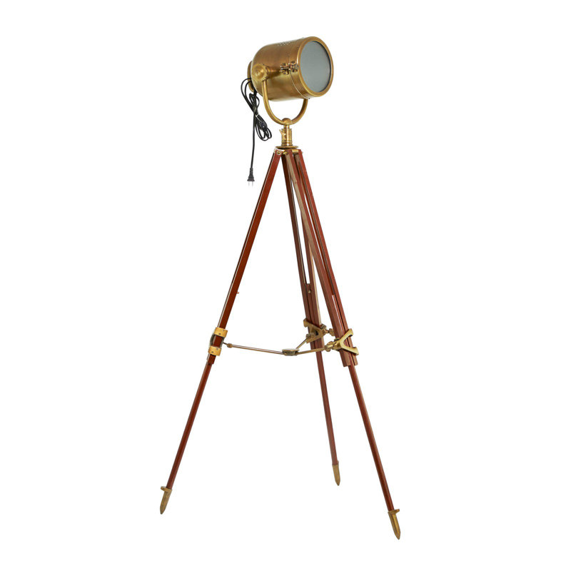 Lampe trépied 67 po Hollywood Studio Celeblight, Brun, Laiton
