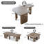 Ensemble de 2 tables basses modulaires modernes, tables de ferme à combinaison libre avec peinture multicouche, table d'appoint pour canapé-lit, tables d'angle polyvalentes pour le salon, kaki-1810505756