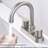 Modern 2 Handles Bathroom Sink Faucet - Brushed Nickel No Batteries Required Easy To Install In 9.38 Width Construction Rv Use-121679439