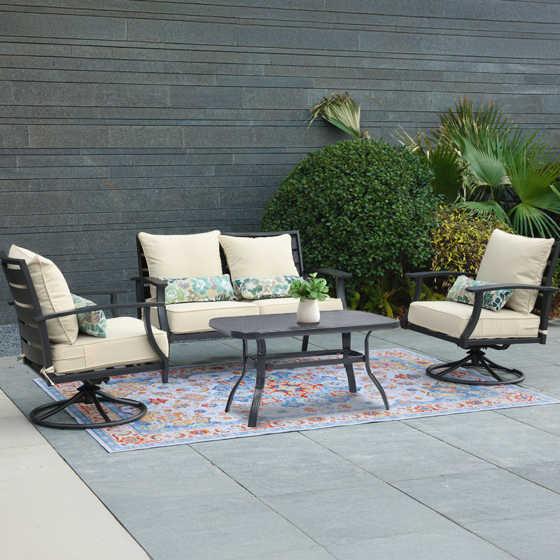 Aoodor Outdoor Seat/Back Cushion, Cream Yellow, 22" W x 24" D