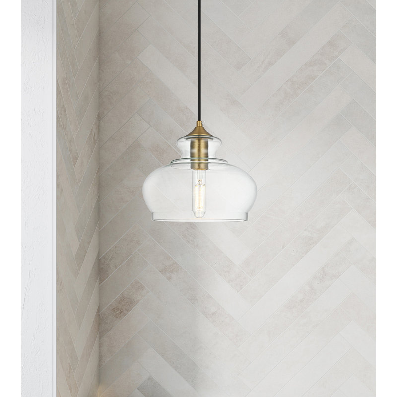 Inola 1-Light Glass Dome Pendant , Gold