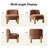 28" W Boucle Armless Accent Chair with Solid Wood Legs-1760424608