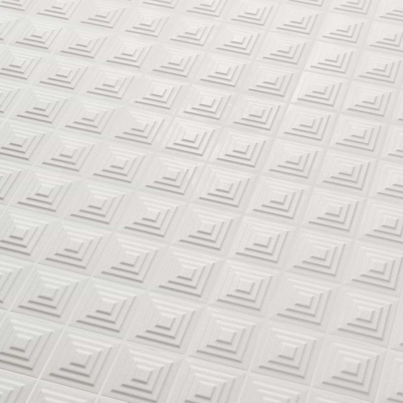 Kinzie 8x16 Pyramid 3D Matte Ceramic Tile, White