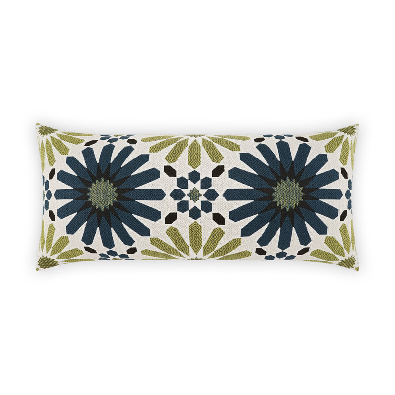 Coussin décoratif extérieur Pasha, Bleu, Rectangle H 12 po x l 24 po