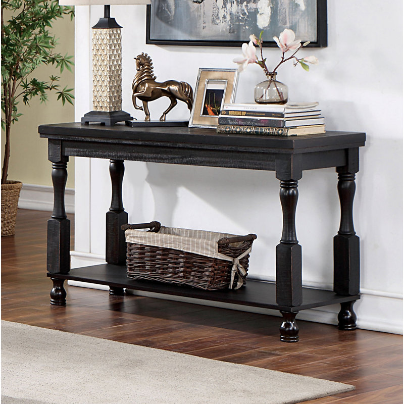 1Pc Sofa Table Open Bottom Shelf Plank Style Table Top Living Room Furniture