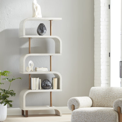 Bia 80" H X 32" W White Etagere