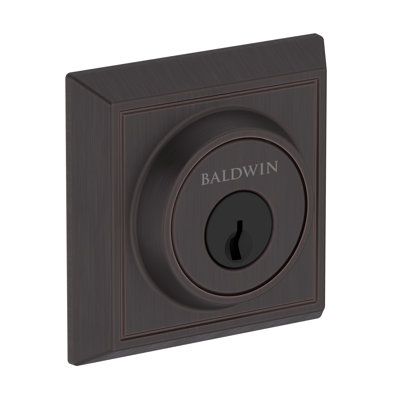 Chamfered Square Deadbolt Patio Deadbolt in Venetian Bronze