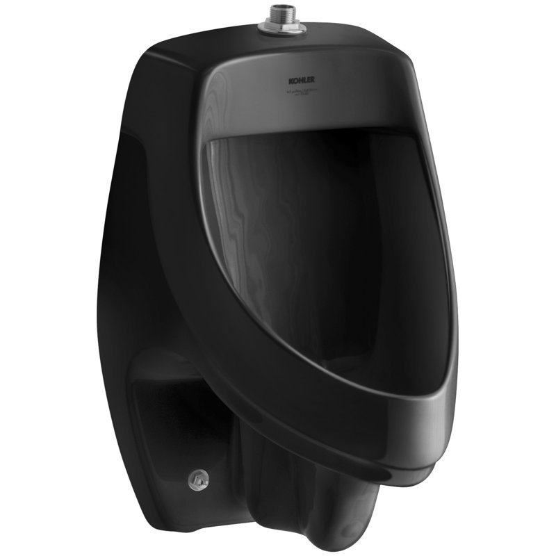 Dexter Siphon-Jet Wall-Mount 1/2 GPF Urinal with Top Spud, Black