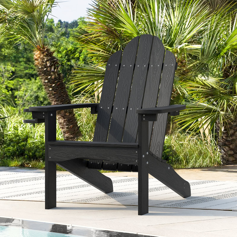 Bickford Plastic Adirondack Chair, Black