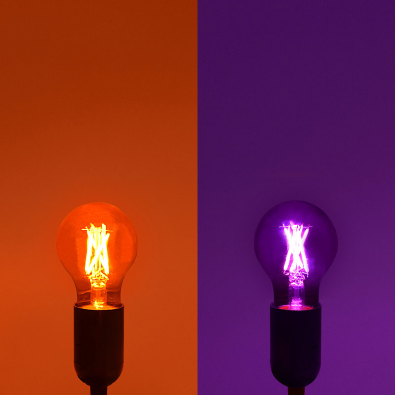 4,5 W (équivalent à 60 W), ampoule à DEL Edison A19, culot moyen E26 (standard), Mauve