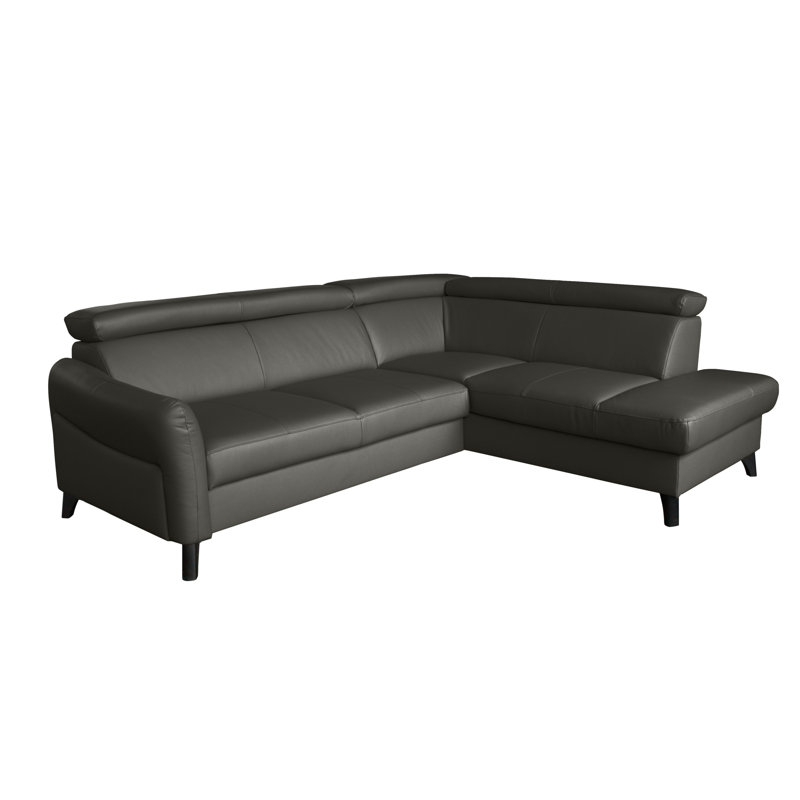 Victoria Upholstered Sleeper Corner Sofa with Ottoman, Right Hand Facing, Dark Grey