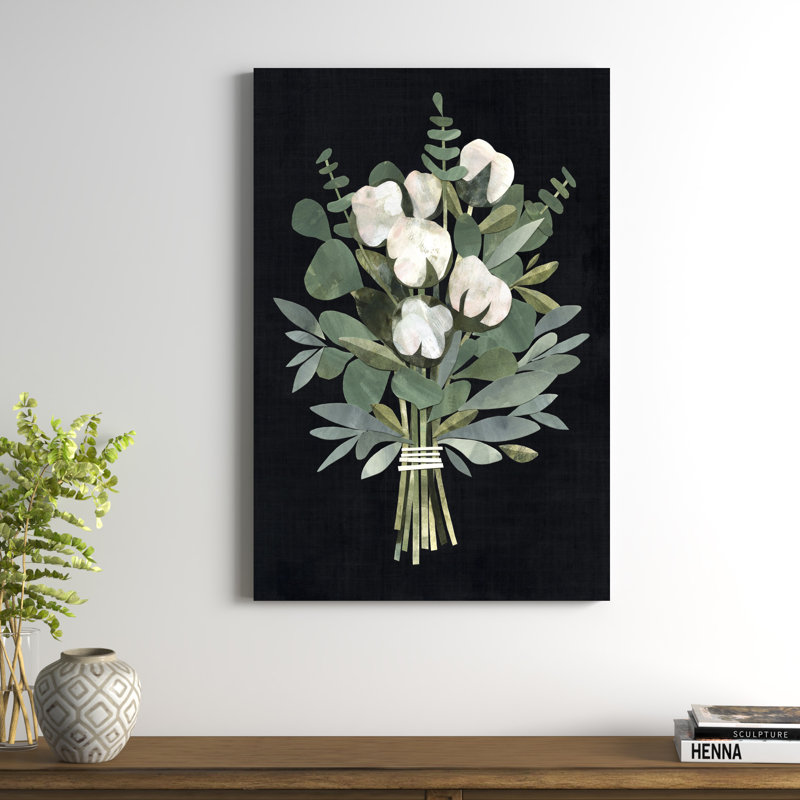 «Cut Paper Bouquet I» par Victoria Borges - reproduction d'art sur toile, H 48 po x l 32 po