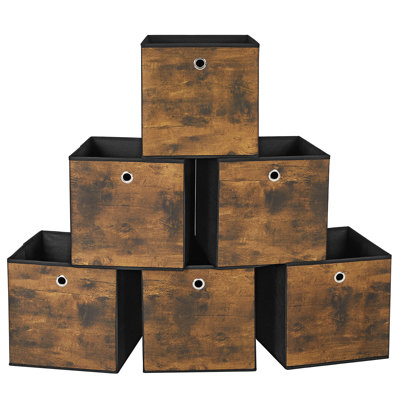 Storage Box, Set Of 6 Foldable Boxes, Non-Woven And Oxford Fabric, 11.8 X 11.8 X 11.8 Inches, Suitable For Cubic Furniture