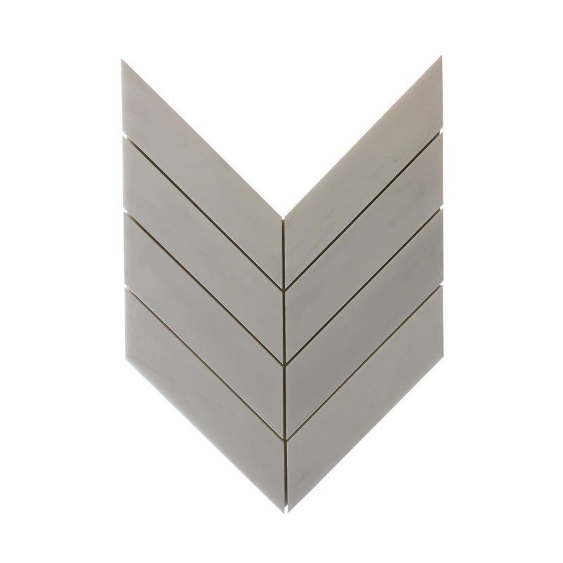 Carreau de mosaïque en marbre à chevrons doux pour mur et plancher 2 po x 8 po Soft Touch