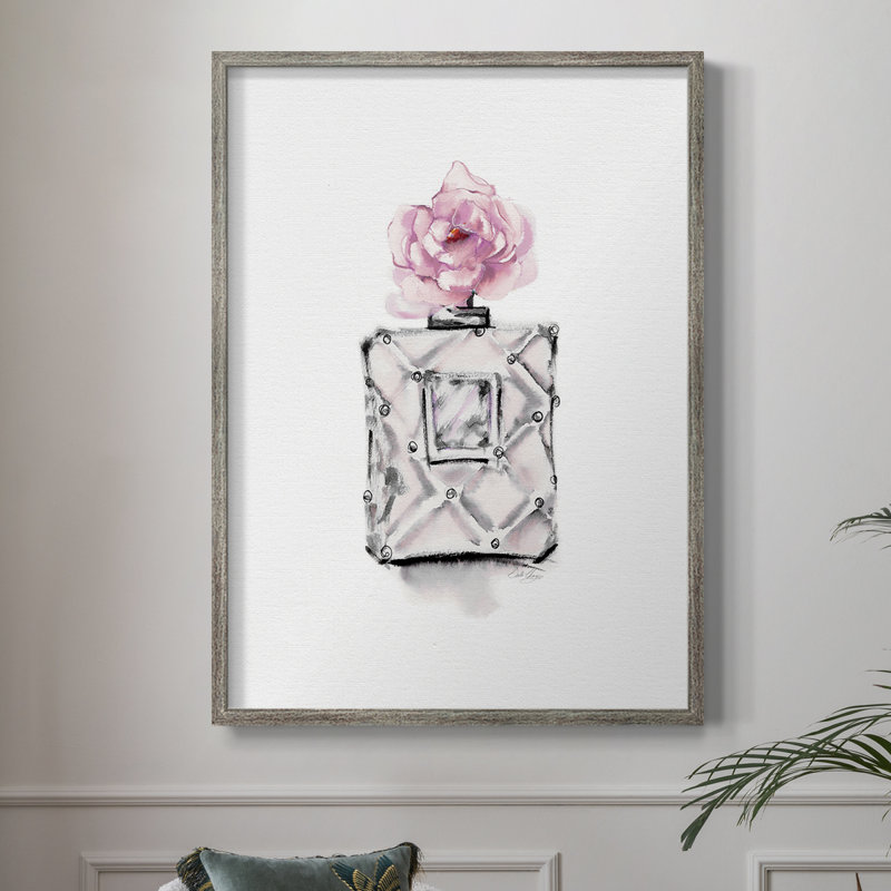 Perfume Bottle Framed Print - Solid Wood 47423, 11'' H x 9'' W