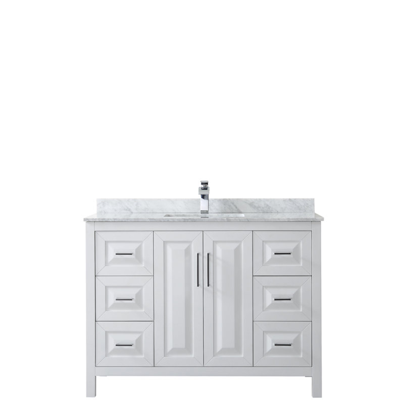 Daria 48'' W Single Vanity, Polished Chrome, White