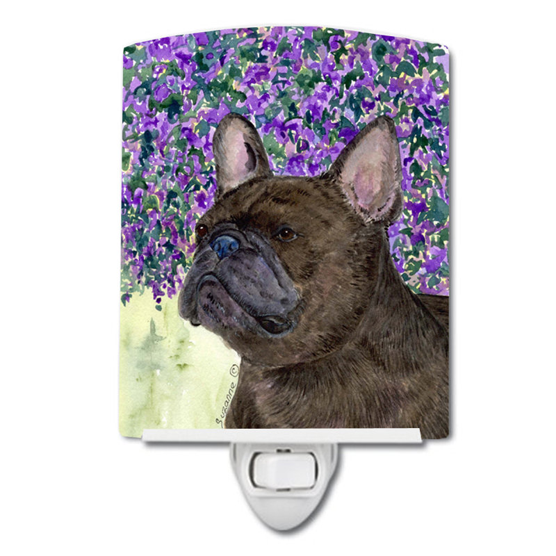 Éclairage de nuit en céramique french bouledogue