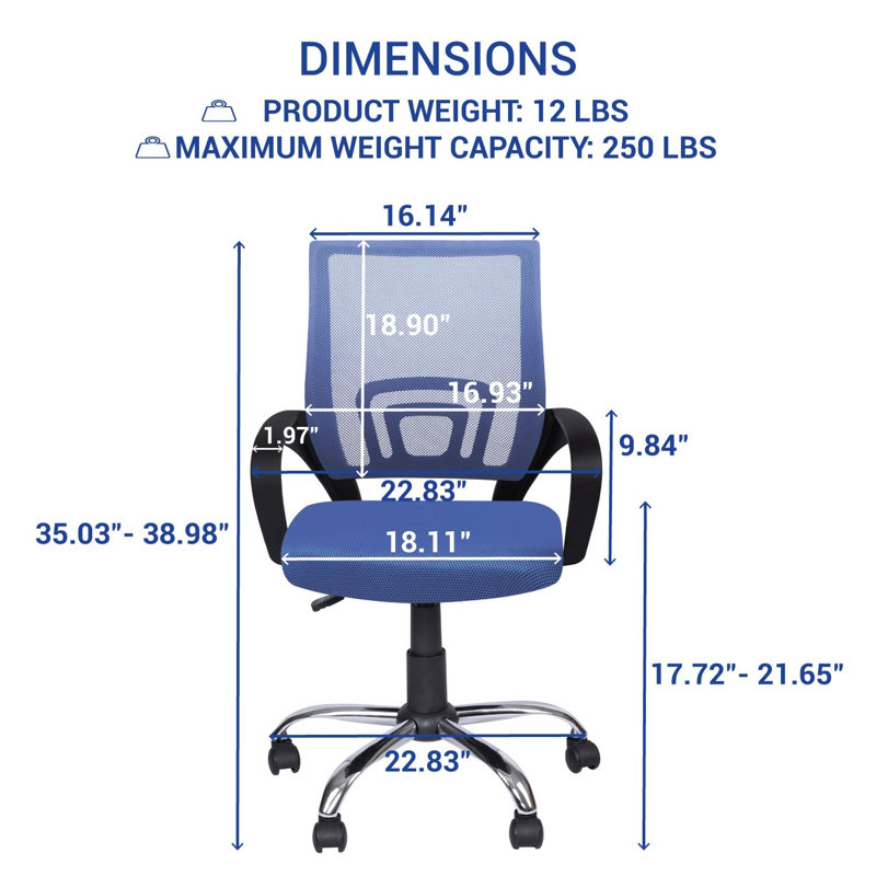 Julieann  Ergonomic Office Chair Height Adjustable Small Desk Chair , Mesh Home Office  Chair, Swivel Computer Chair with Armrest- Pair of 4