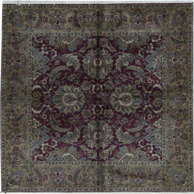 Tapis rouge et or de haute qualité noué à la main