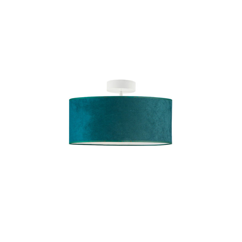Vannatter Fabric Semi Flush Mount, White, Bottle Green