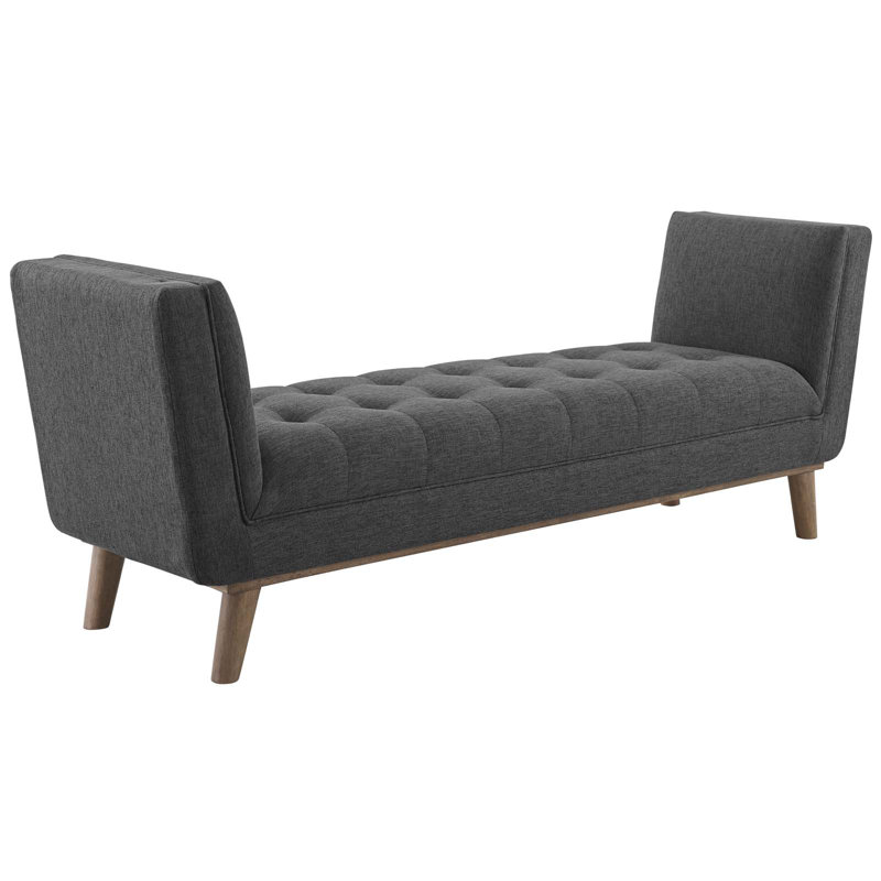 Banc d'appoint en tissu capitonné Haven Modway, Gris