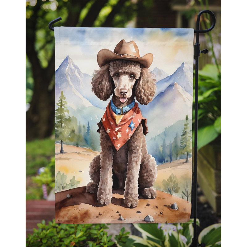 Drapeau Cowboy Welcome Garden, Brun Poodle