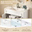 Armoire de salle de bain murale avec lavabo en céramique et tiroirs, meuble-lavabo simple de style français avec charnières à fermeture douce-133416501