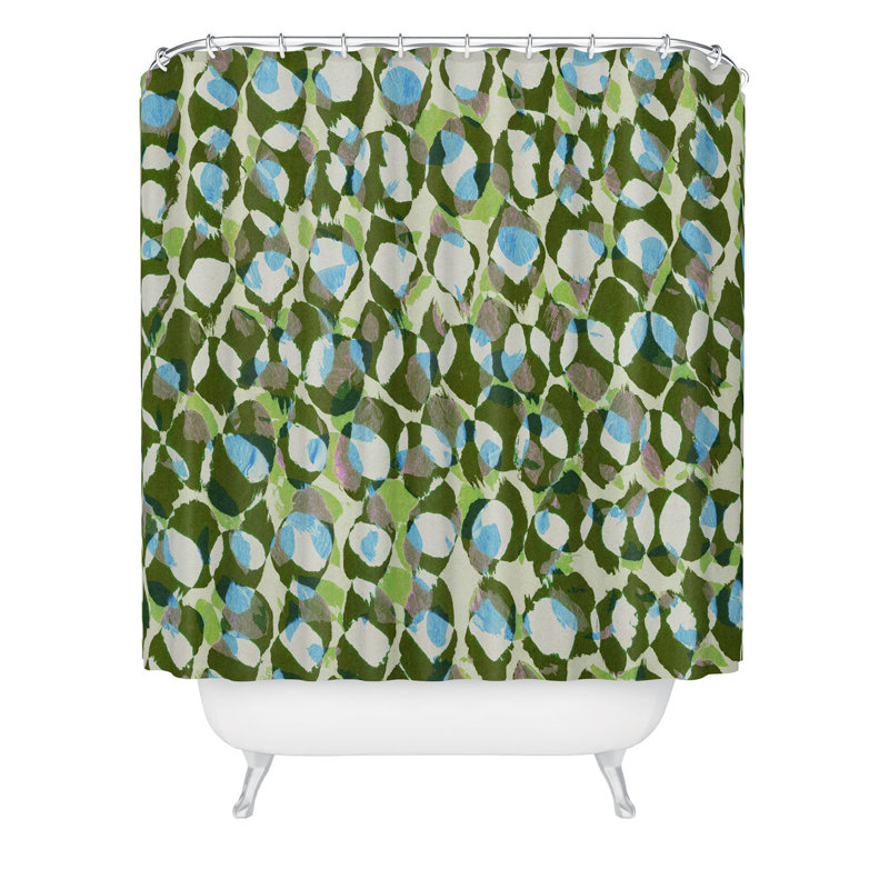 Rideau de douche Ninola Design, Green/B;ue Abstract