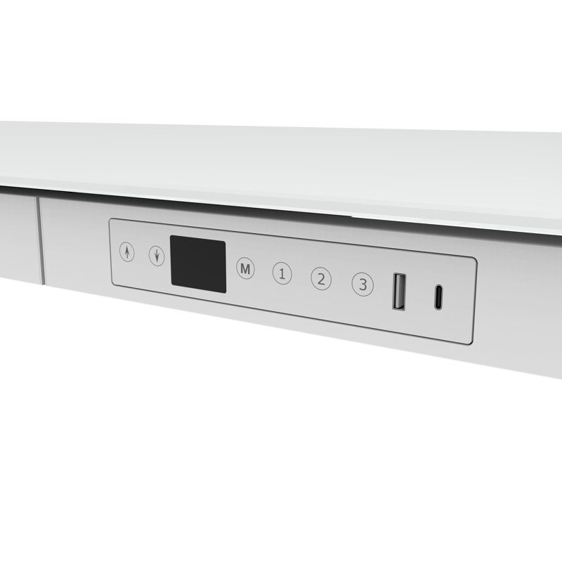 Willsbridge 120Cm W Height Adjustable Rectangular Computer Desk, White