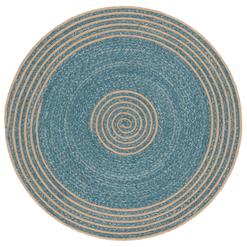 Braided Hand Woven No Pattern Indoor Rug, 6'-0" x 6'-0" Round