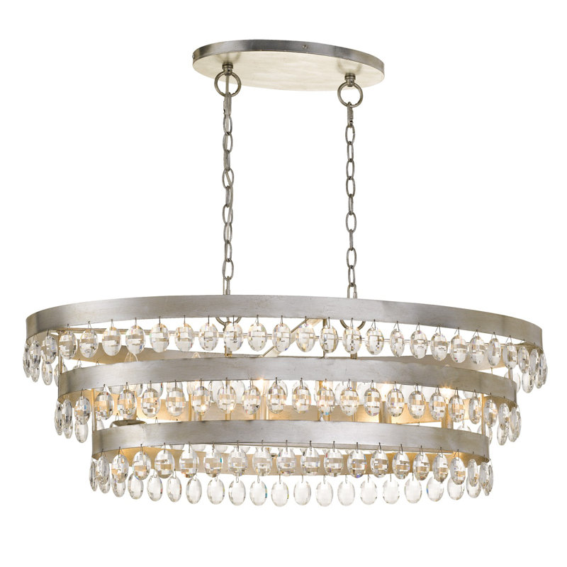 Kolby 6 - Light Unique Tiered Chandelier, Antique Silver