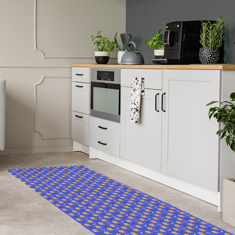 Tapis bleu shiba shiba, Tapis de couloir 2 pi 6 po x 8 pi