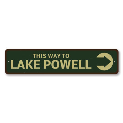 Panneau en aluminium This Way To Lake