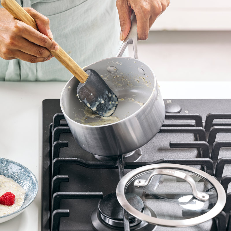GreenPan Venice Pro Tri-Ply Stainless Steel Healthy Ceramic Nonstick 1.5 qt. Saucepan with Lid