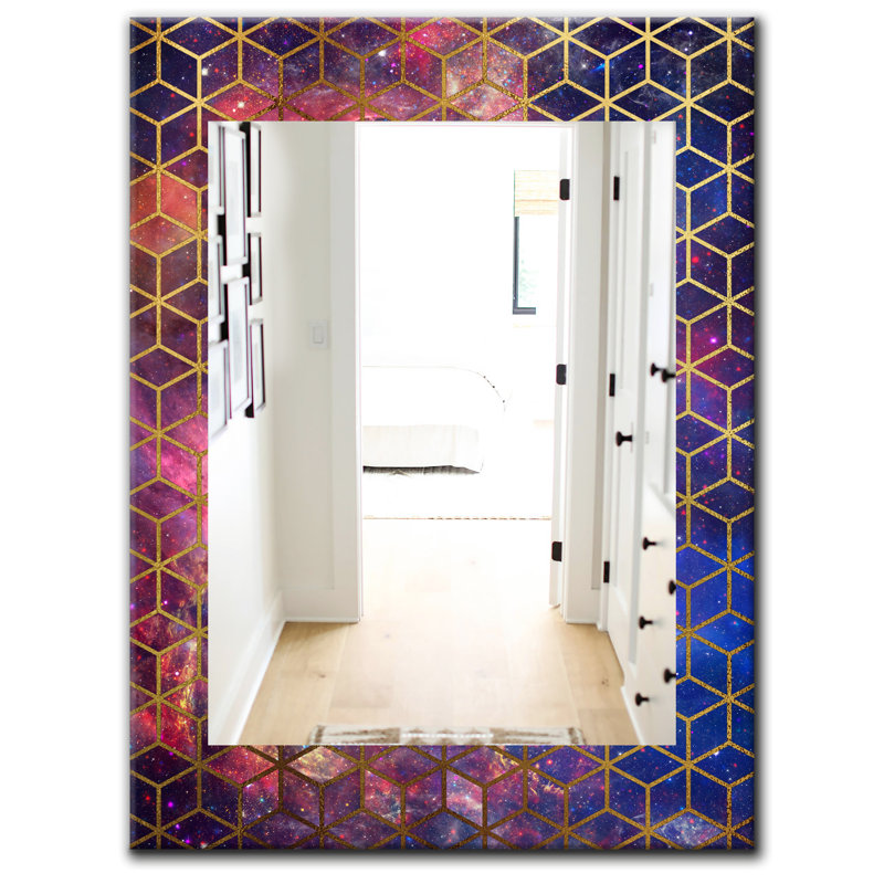 Mirror, 39.4" H x 29.5" W, Blue/Gold/Red