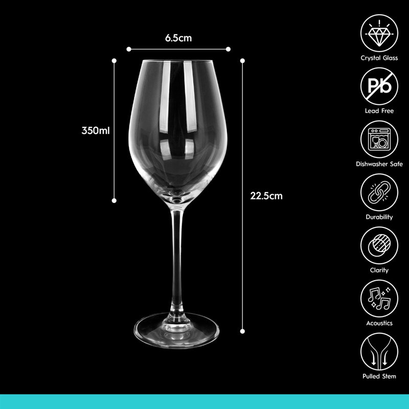 Argon Tableware Mayfair Crystal White Wine Glasses, Set of 6