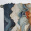 Rideau abstrait en velours abstrait orange et bleu à motif abstrait River obscurcissant - 1 panneau-107826481