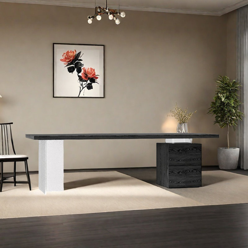 Table de rangement en bois de frêne moderne Modern, H 29,52 po x L 86,61 po x l 29,52 po