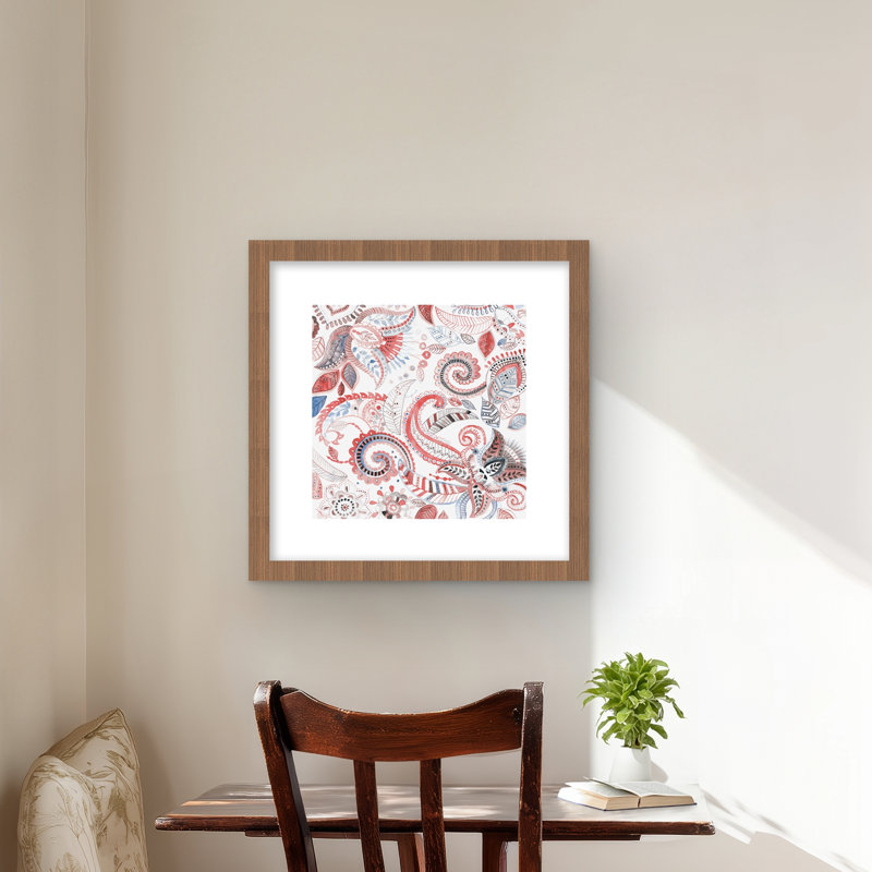Paisley Pattern Framed Matted Print | Bedroom Decor